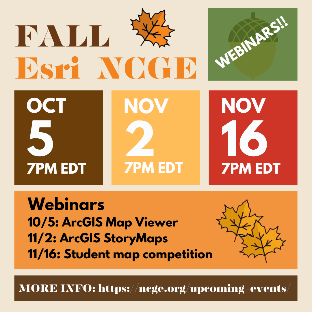 Fall ESRI NCGE Webinars